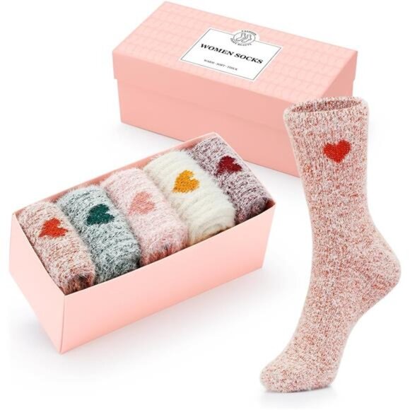 New 5 Pairs Fuzzy Soft Cozy Comfortable Socks for Women, Casual Sleep Comfy Sock - Picture 6 of 6